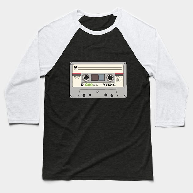 Vintage line art audio cassette Baseball T-Shirt by Catcrea